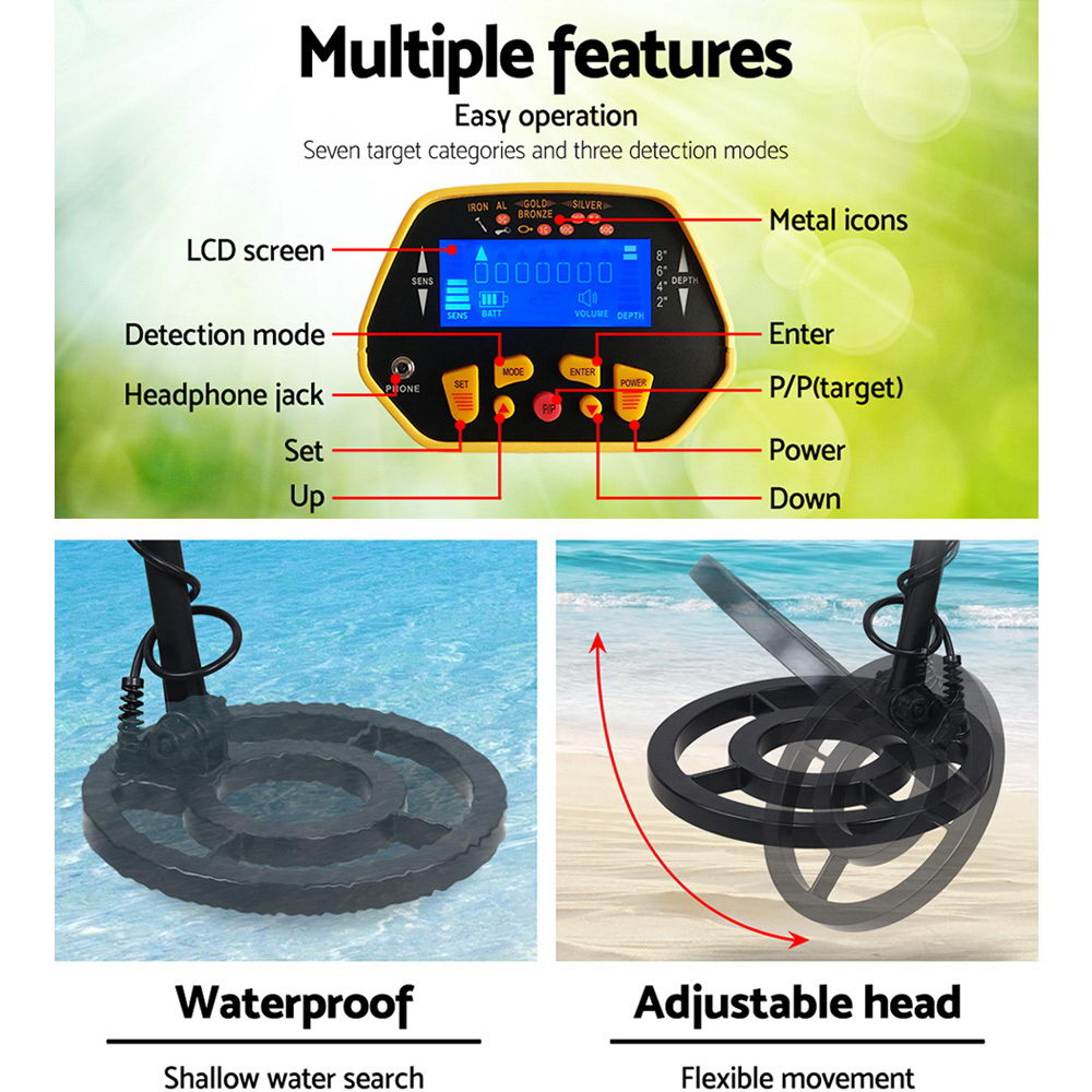 Metal Detector Deep Sensitive LCD Searching Gold Digger Treasure Hunter