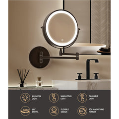 Embellir Extendable Makeup Mirror 10X Magnifying Double-Sided Bathroom Mirror BR