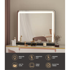 Embellir Makeup Mirror With Light Hollywood Vanity LED Tabletop Mirrors 50X60CM