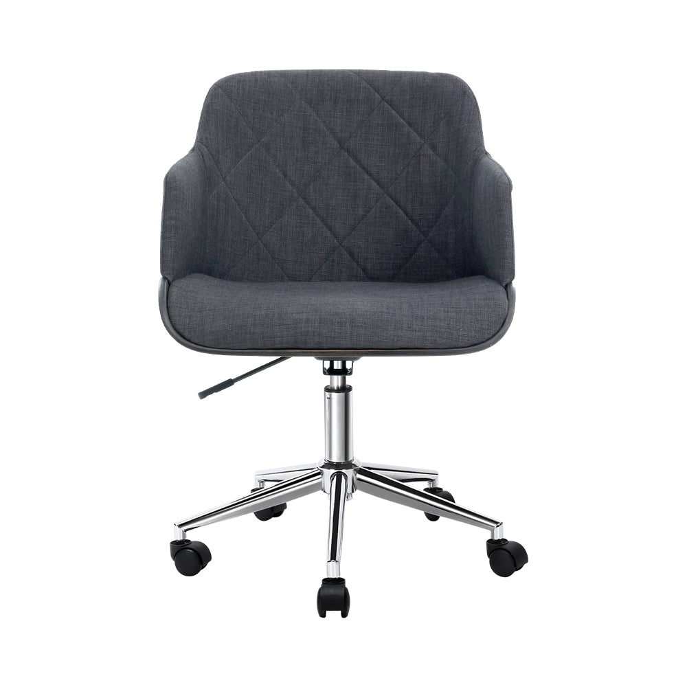 Artiss Fabric Office Chair Wooden Computer Chairs Gaming Work Home Study Grey