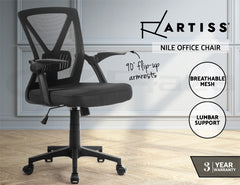 Artiss Gaming Office Chair Mesh Computer Chairs Swivel Executive Mid Back Black