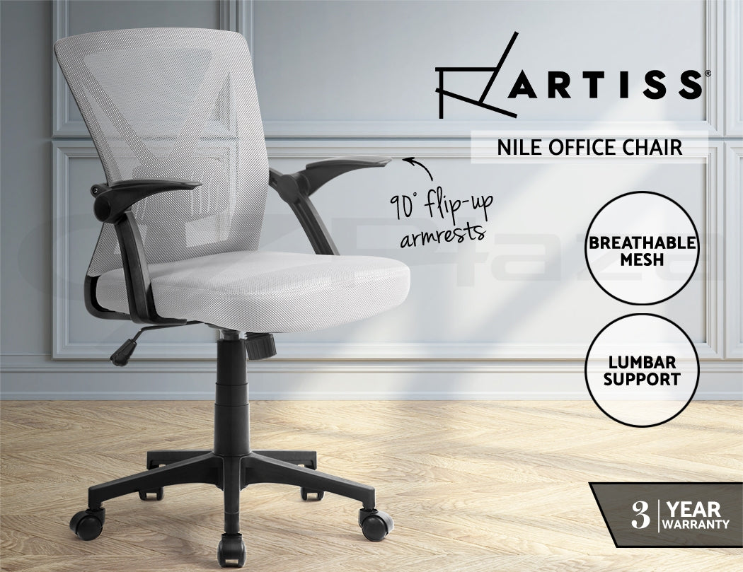 Artiss Office Chair Gaming Executive Computer Chairs Study Mesh Seat Tilt Grey