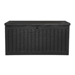 Gardeon Outdoor Storage Box 270L Container Lockable Garden Bench Tool Shed Black