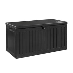 Gardeon Outdoor Storage Box 270L Container Lockable Garden Bench Tool Shed Black