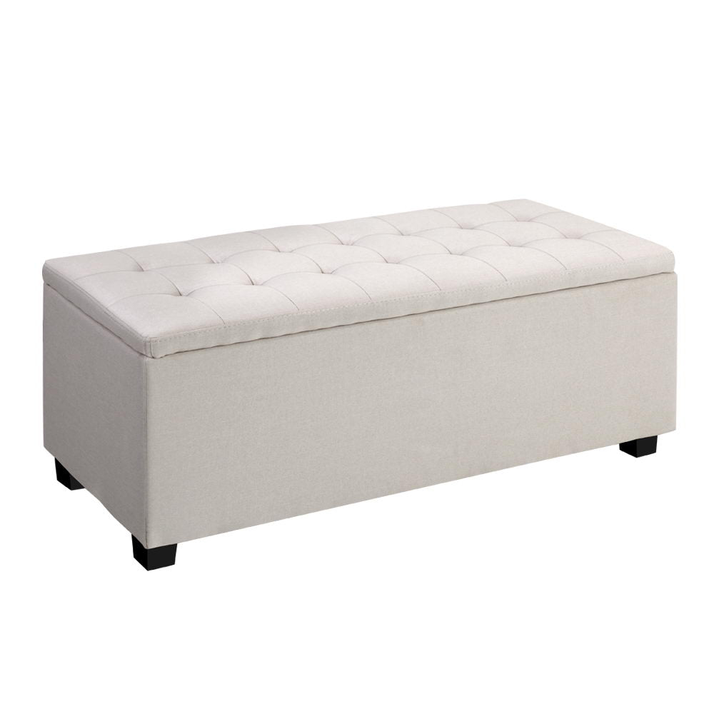 Artiss Storage Ottoman Blanket Box Large Seat Fabric Foot Stool Chest Toy Bed