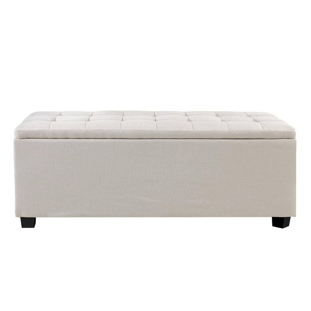 Artiss Storage Ottoman Blanket Box Large Seat Fabric Foot Stool Chest Toy Bed