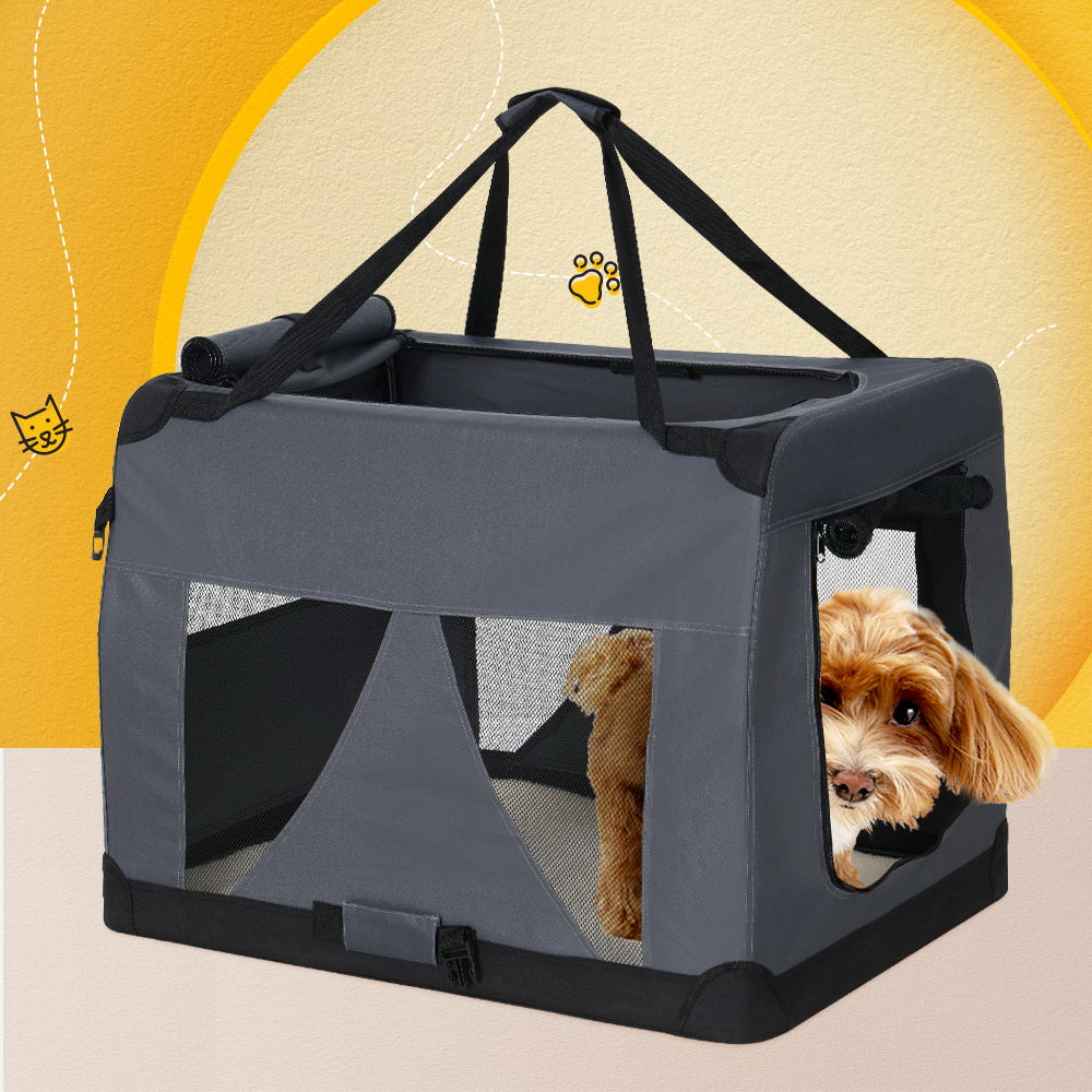 i.Pet Pet Soft Crate Carrier Dog Cat Travel Portable Cage Kennel Foldable Car XL