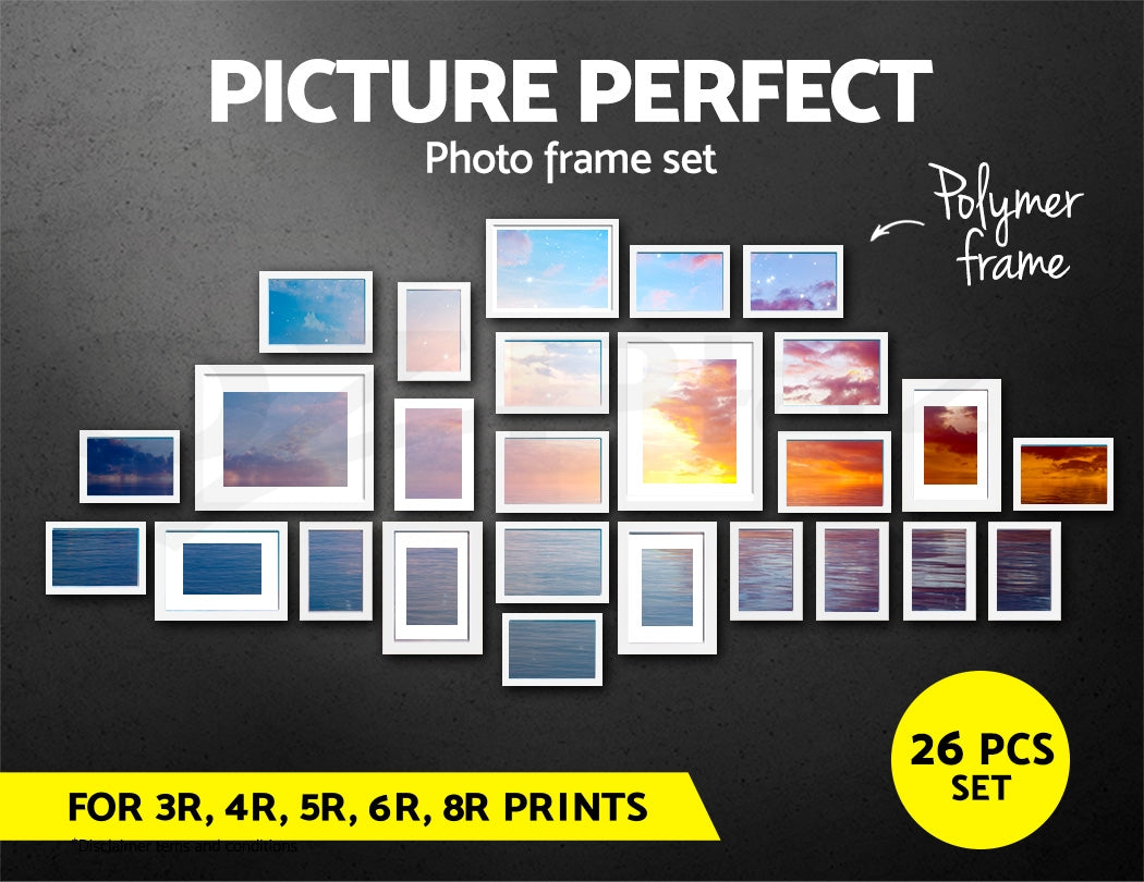 Artiss Photo Frames Art Holder 26PCS 8x10" 5x7" 4x6" 3.5x5" White