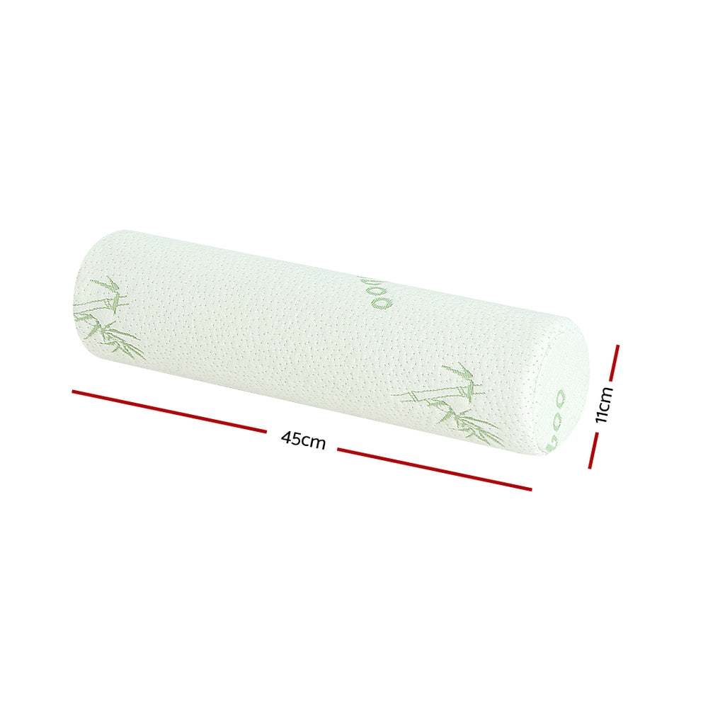 Giselle Bedding Memory Foam Neck Roll Pillow Bamboo Cover