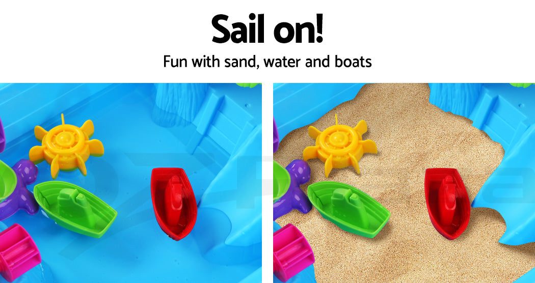 Keezi Kids Sandpit Pretend Play Set Sand Water Table Outdoor Beach Toy Children