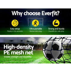 Everfit 2.4m Football Soccer Net Portable Goal Net Rebounder Sports Training