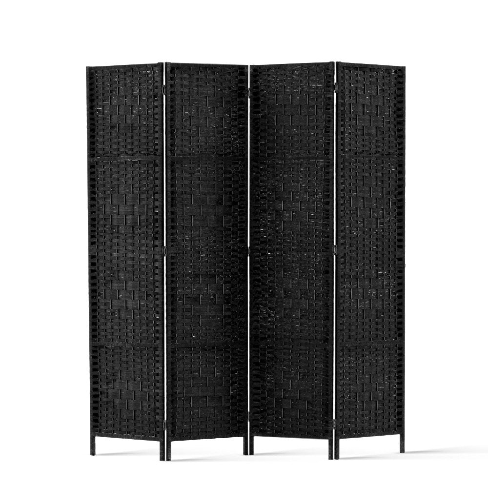 Artiss 4 Panel Room Divider Screen Privacy Dividers Stand Fold Woven Bk