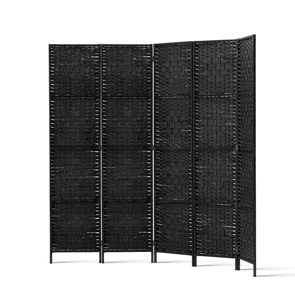 Artiss 4 Panel Room Divider Screen Privacy Dividers Stand Fold Woven Bk