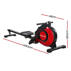 Everfit Rowing Machine Rower Magnetic Resistance Exercise Gym Home Cardio Red