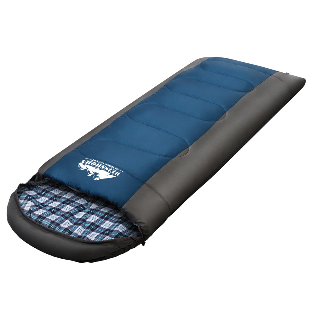 Weisshorn Sleeping Bag Single Thermal Camping Hiking Tent Blue