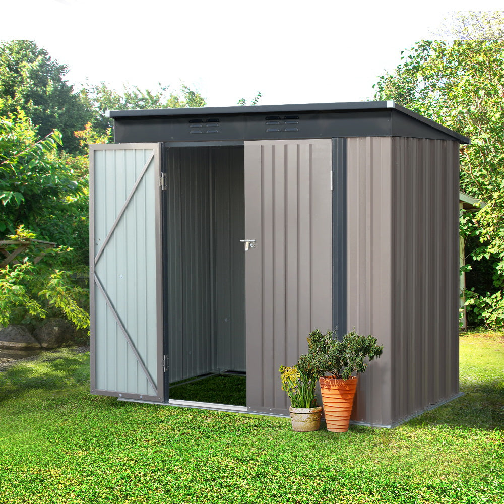 Giantz Garden Shed 1.95x1.31M Sheds Outdoor Storage Steel Workshop House Tool Double Door