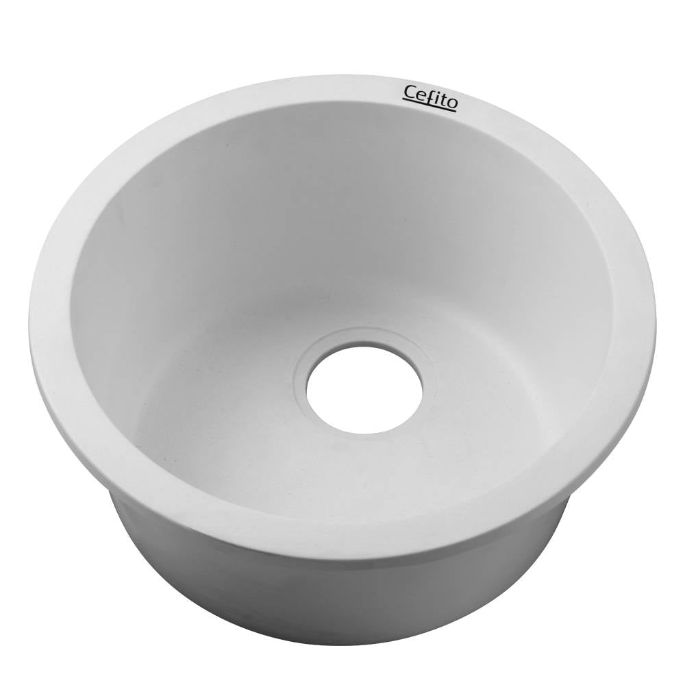 Cefito Kitchen Sink Laundry Basin Stone Sink Granite Under/Topmount Round 430mm