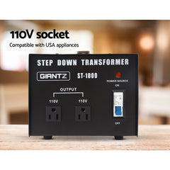 Giantz Step Down Transformer 1000W 240V TO 110V Stepdown Voltage Converter AU-US