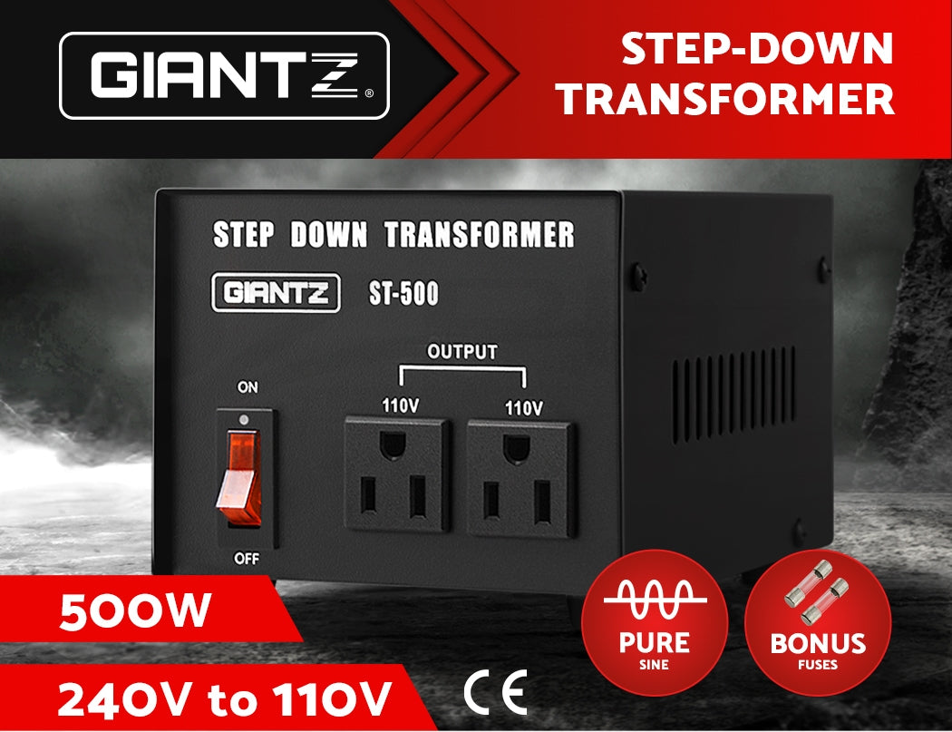 Giantz Step Down Transformer 500W 240V TO 110V Stepdown Voltage Converter AU-US