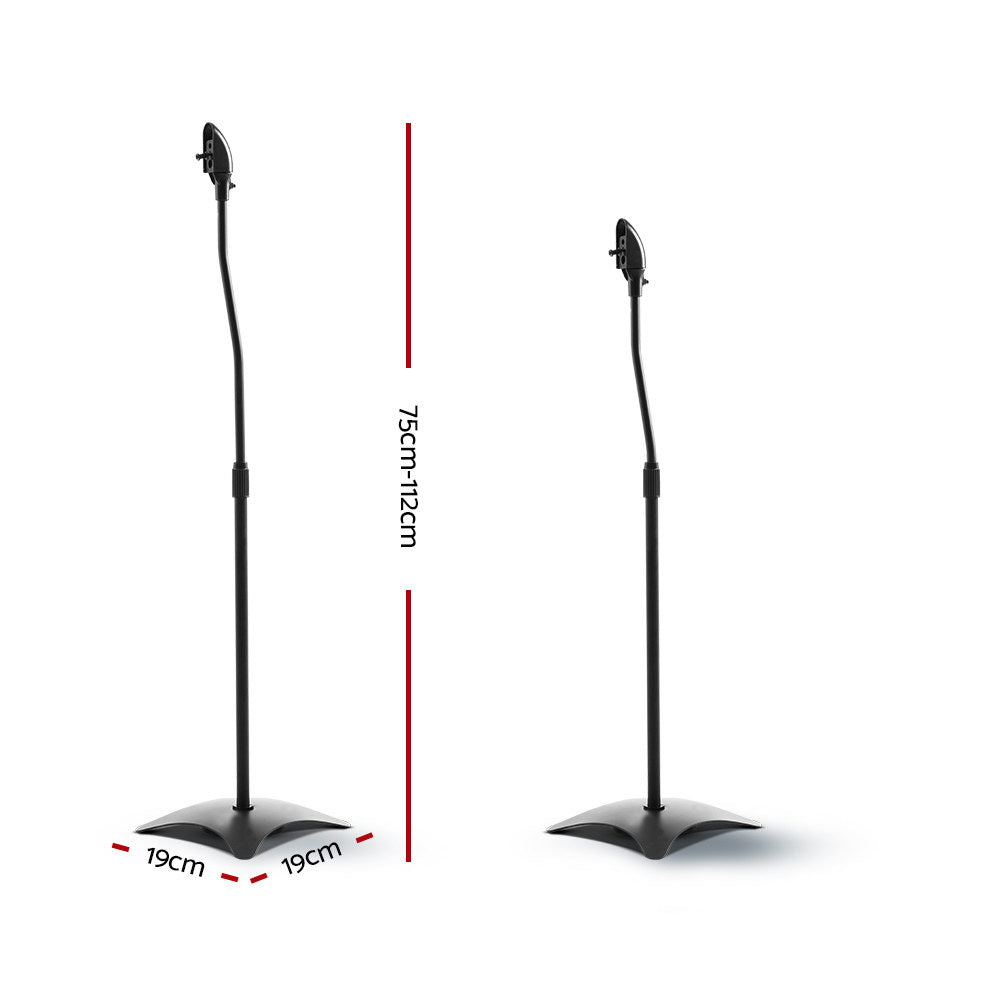 Set of 2 112cm Surround Sound Speaker Stand - Black