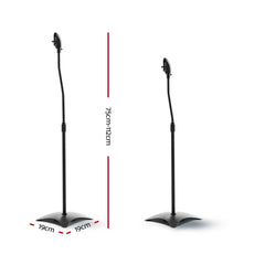 Set of 2 112cm Surround Sound Speaker Stand - Black