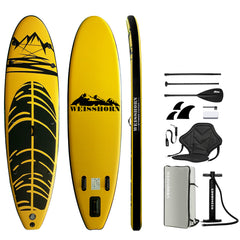 Weisshorn Stand Up Paddle Board 10.6ft Inflatable SUP Surfboard Paddleboard Kayak Surf Yellow