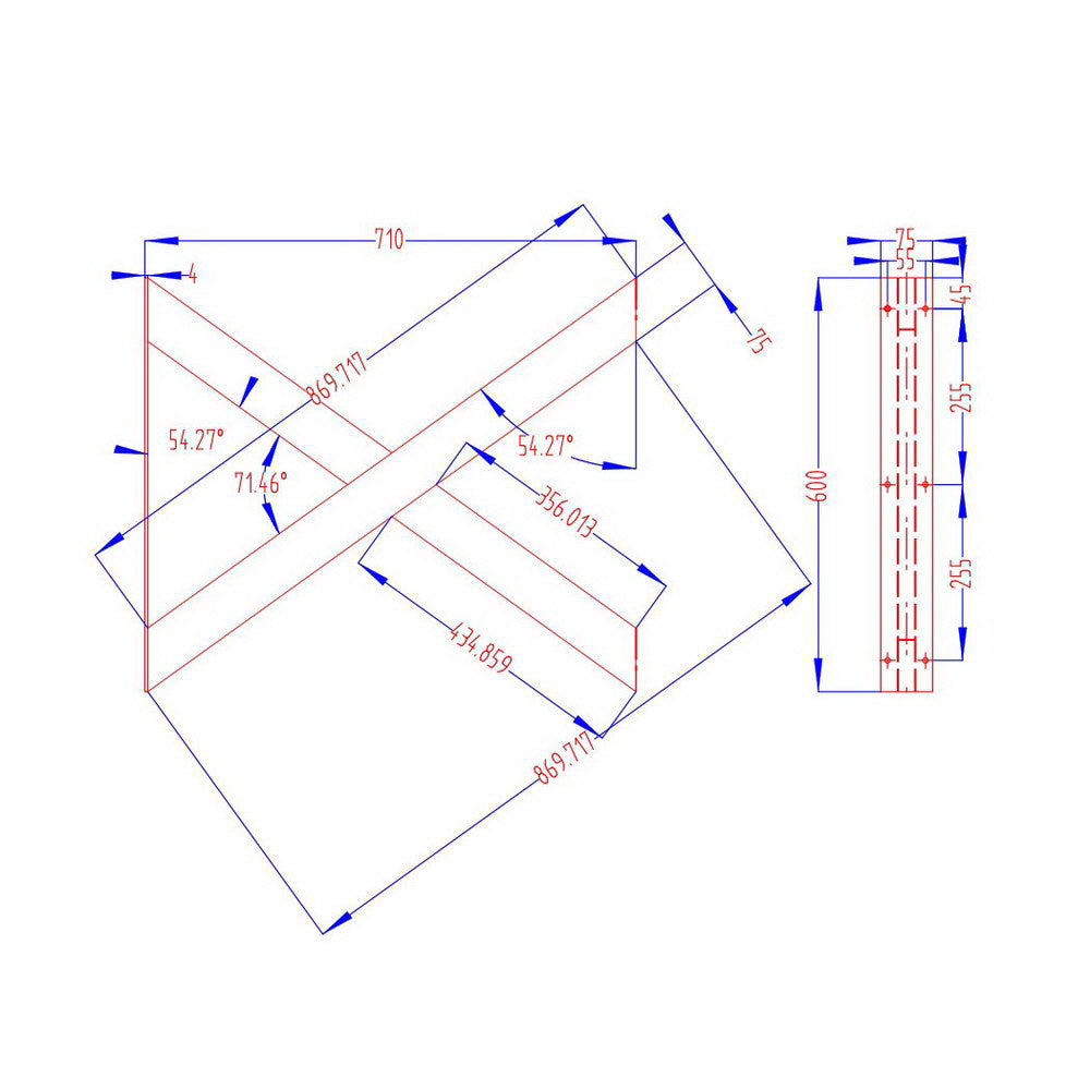 Artiss Metal Table Legs DIY X-shaped 71X60cm Set of 2