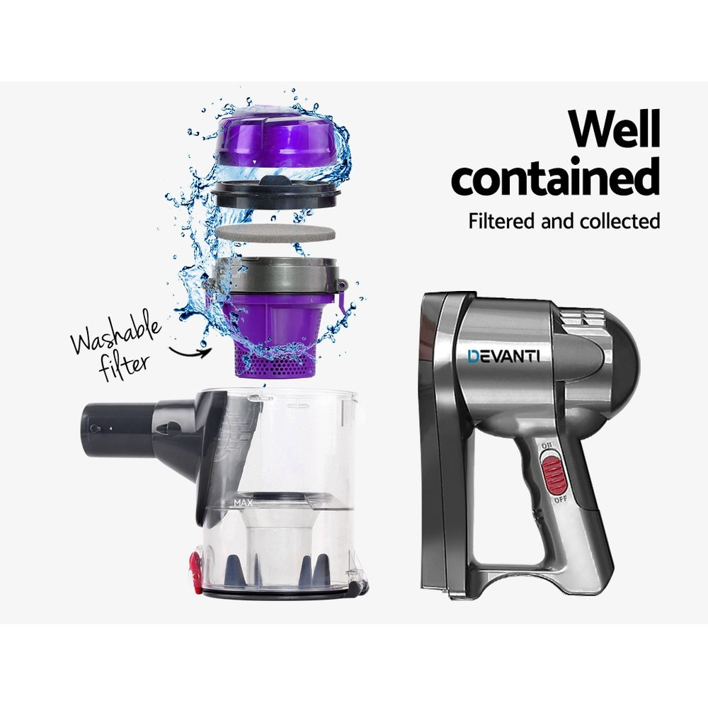 Devanti Handheld Vacuum Cleaner Bagless Corded 450W Purple