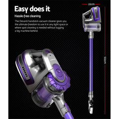 Devanti Handheld Vacuum Cleaner Cordless Bagless 150W Purple