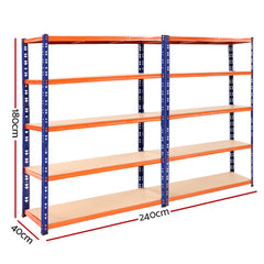 Giantz 2.4Mx1.8M Garage Shelving Warehouse Rack Pallet Racking Storage Blue