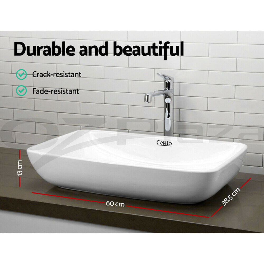 Cefito Bathroom Basin Ceramic Vanity Sink Hand Wash Bowl 60x38cm