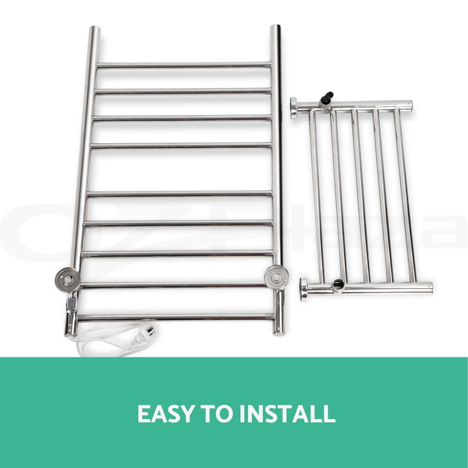 Devanti Electric Heated Towel Rail Rack 14 Bars Wall Mounted Clothes Dry Warmer