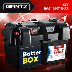 Giantz AGM Battery Box 12v Large Deep Cycle Box Portable Solar Caravan Camping