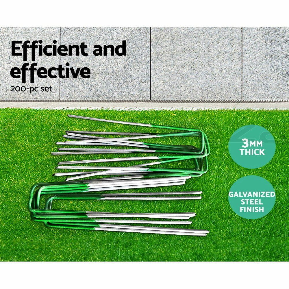 Primeturf Synthetic Artificial Grass Pins Fake Lawn Turf Weed Mat Pegs 200pcs