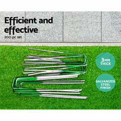 Primeturf Synthetic Artificial Grass Pins Fake Lawn Turf Weed Mat Pegs 200pcs