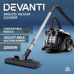 Devanti 2200W Bagless Vacuum Cleaner Black