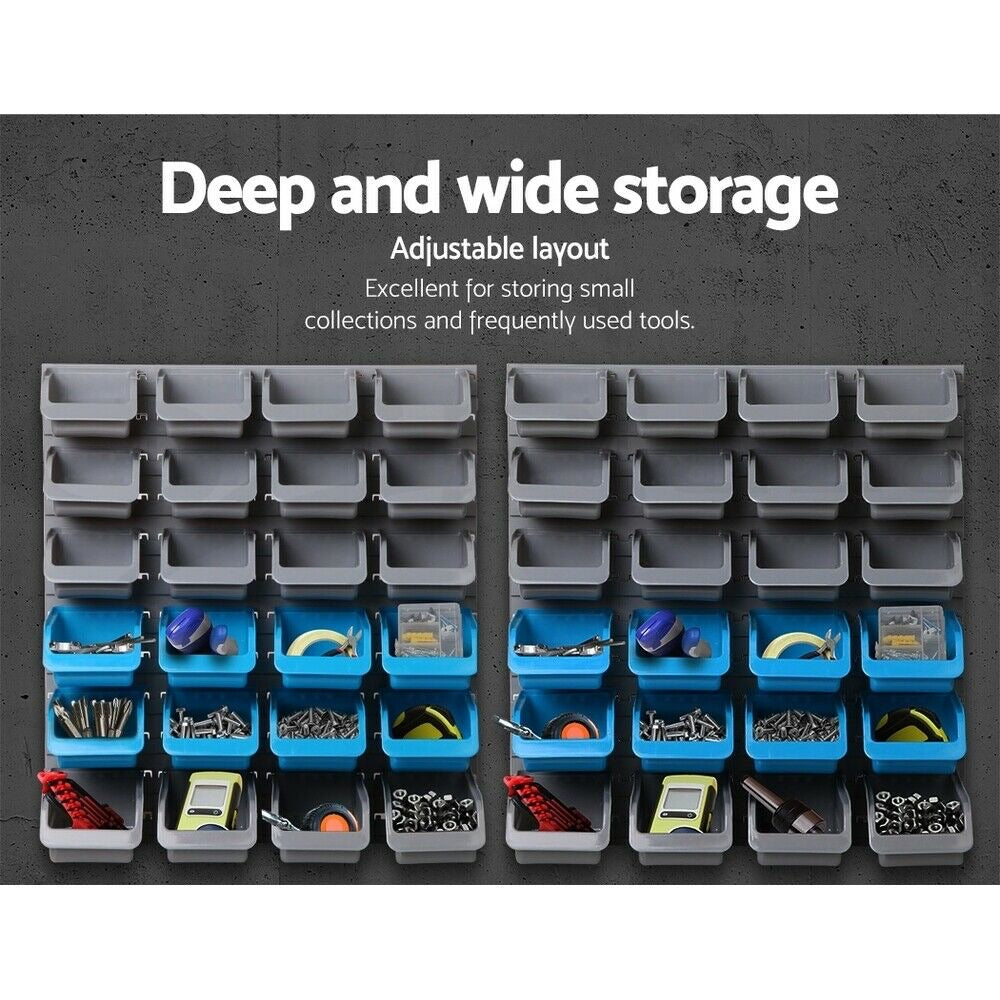 Giantz 96 Storage Bin Rack Wall Mounted