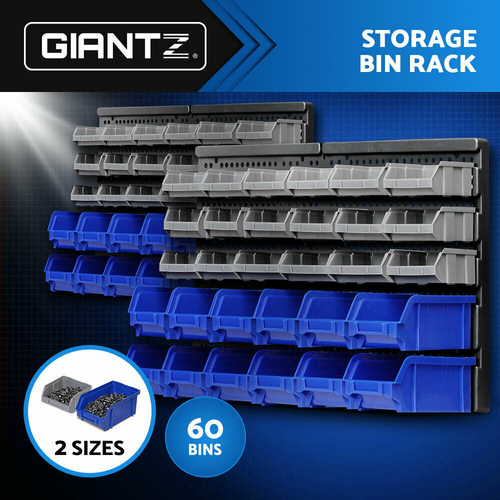 Giantz 60 Storage Bin Rack Wall Mounted