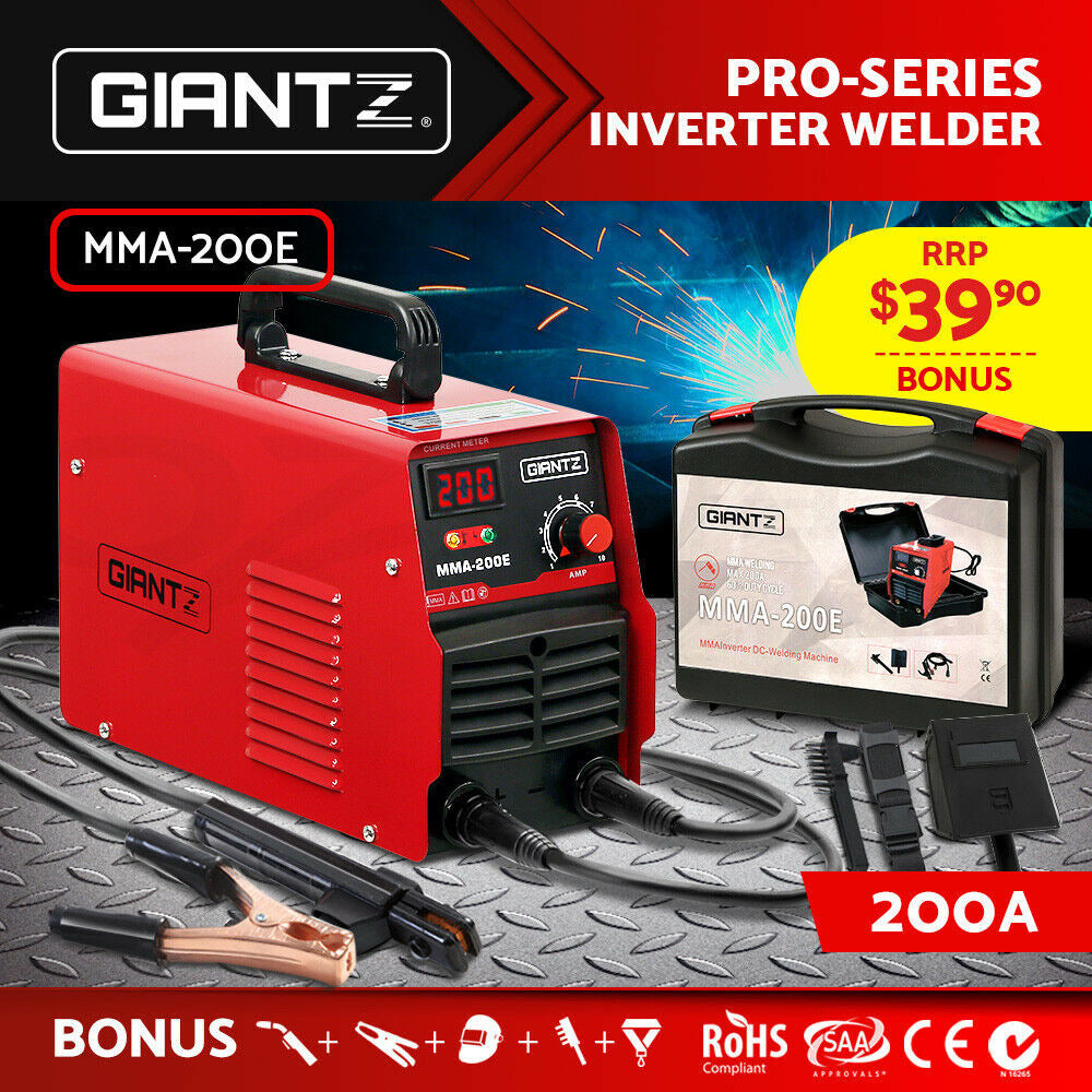 Giantz 200 Amp Inverter Welder MMA ARC DC IGBT Stick Portable Welding Machine