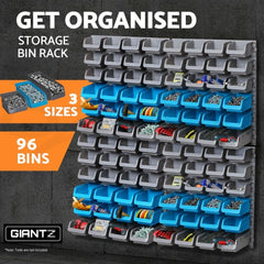 Giantz 96 Storage Bin Rack Wall Mounted