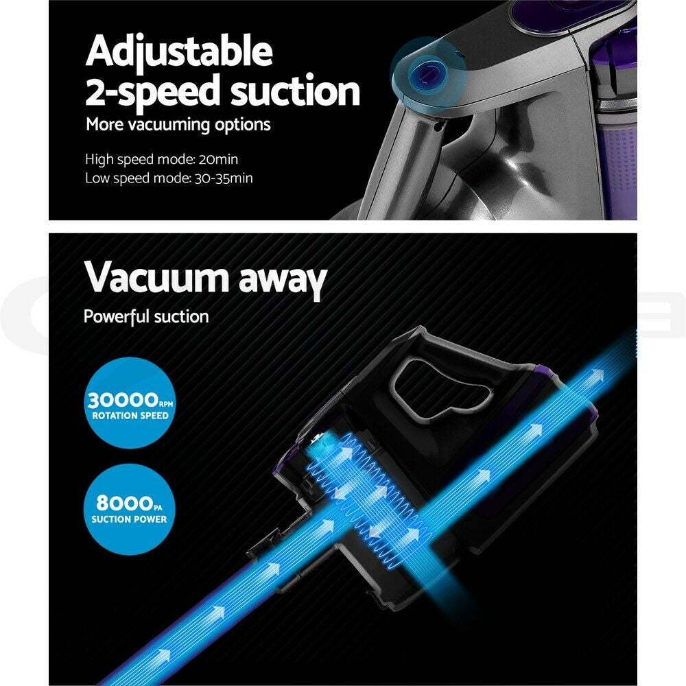 Devanti Handheld Vacuum Cleaner Cordless Bagless 150W Purple