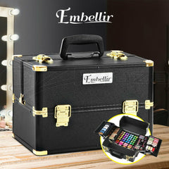 Embellir Portable Cosmetic Beauty Makeup Case - Black & Gold