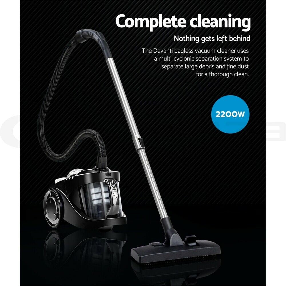 Devanti 2200W Bagless Vacuum Cleaner Black