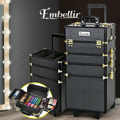 Embellir 7 in 1 Portable Cosmetic Beauty Make-Up Trolley - Black & Gold