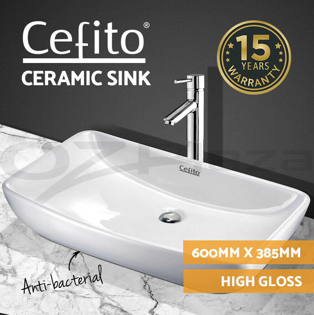 Cefito Bathroom Basin Ceramic Vanity Sink Hand Wash Bowl 60x38cm