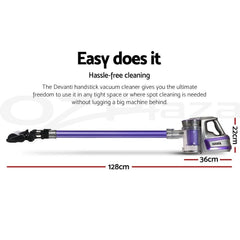 Devanti Handheld Vacuum Cleaner Cordless Roller Brush Head 150W Purple