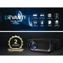 Devanti Portable Mini Video Projector Wifi 1080P Home Theater HDMI Black