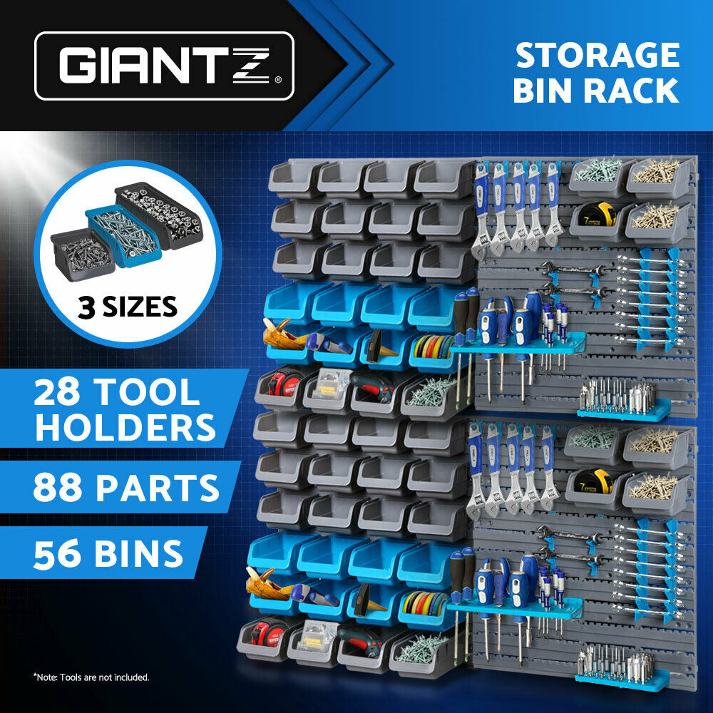 Giantz 88 Storage Bin Rack Wall Mounted