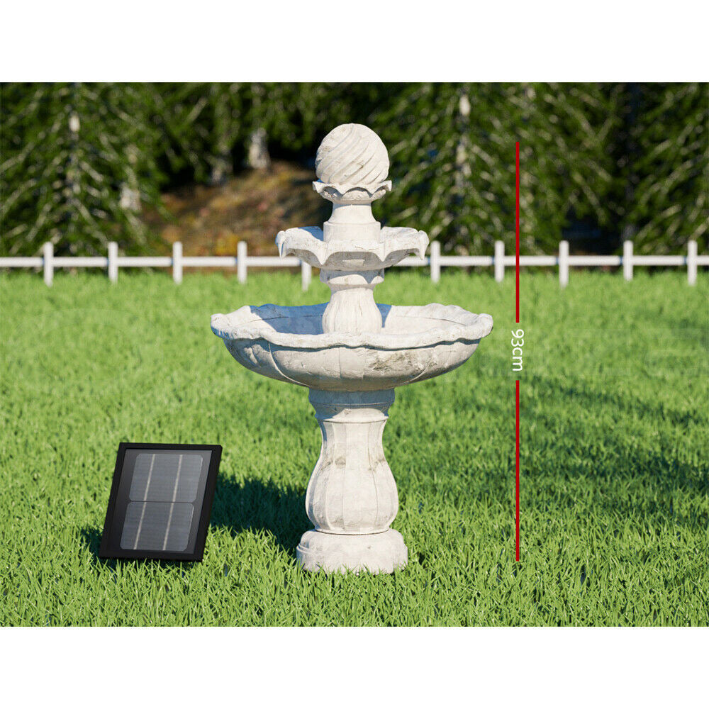 Gardeon Solar Water Feature 3 Tiers Ivory 93cm