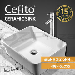 Cefito Bathroom Basin Ceramic Vanity Sink Hand Wash Bowl 48x37cm White